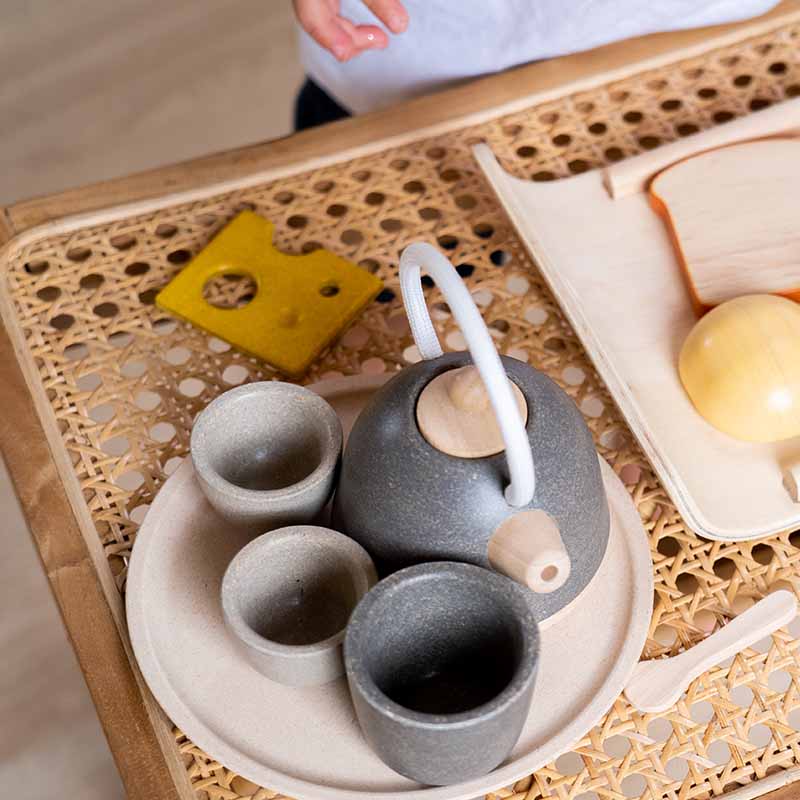 Wooden Toy Classic Tea Set on tray