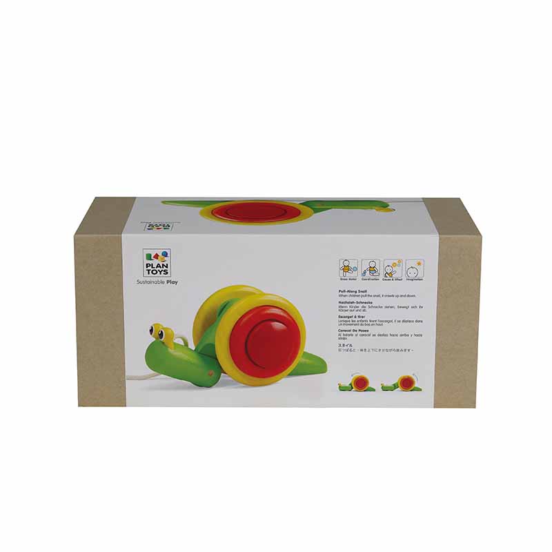 Wooden Pull Along Toy Snail Box
