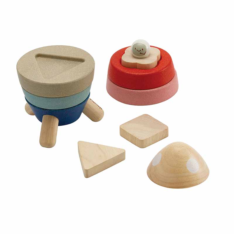 Wooden Stacking Rocket (Orchard Edition) pieces