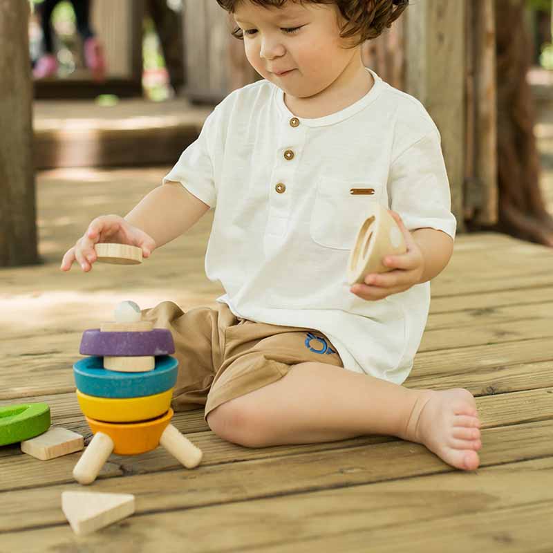 Wooden Stacking Rocket child playing 1