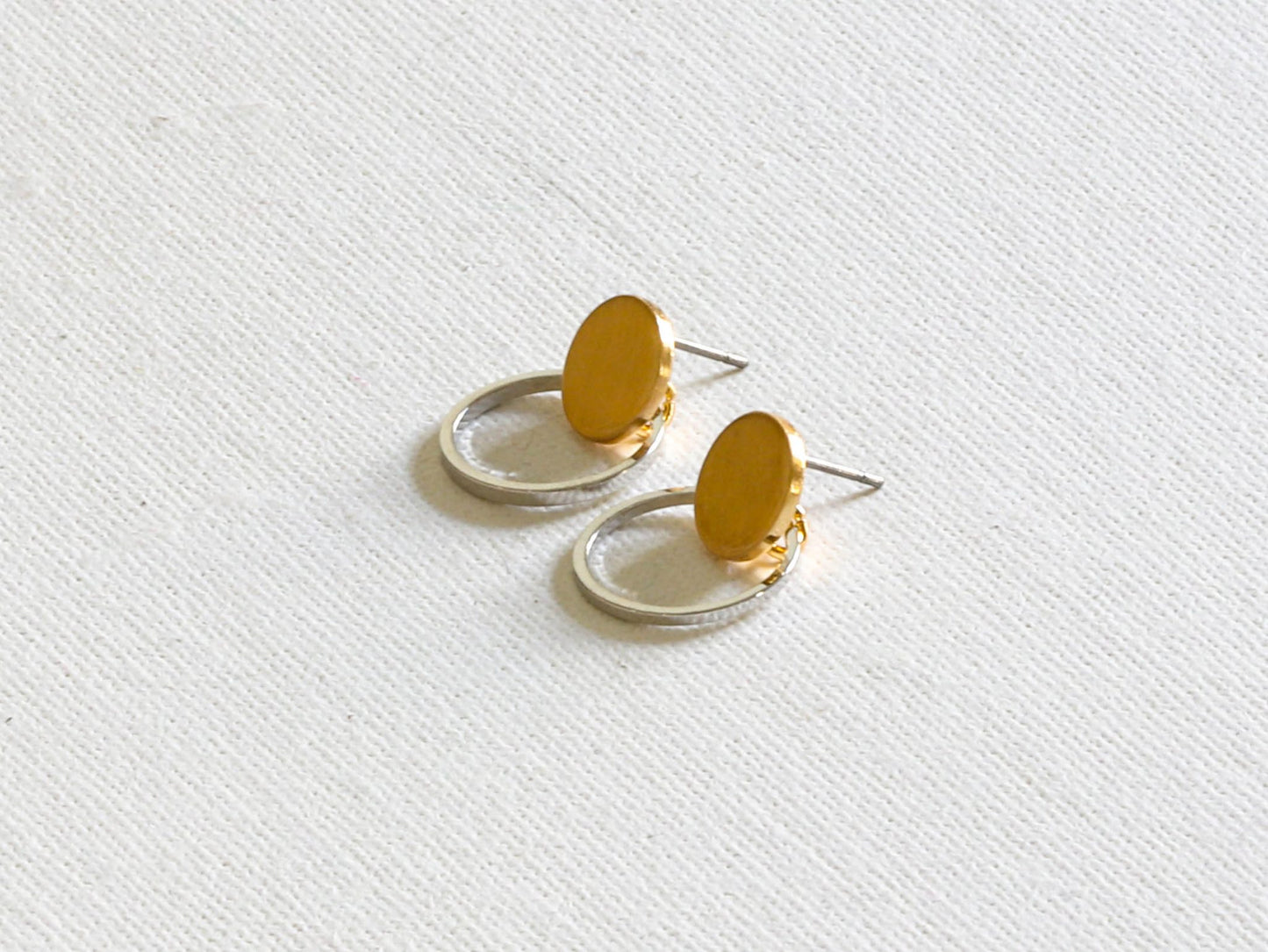 Tiny Silver Hoop Stud Earrings Anouk