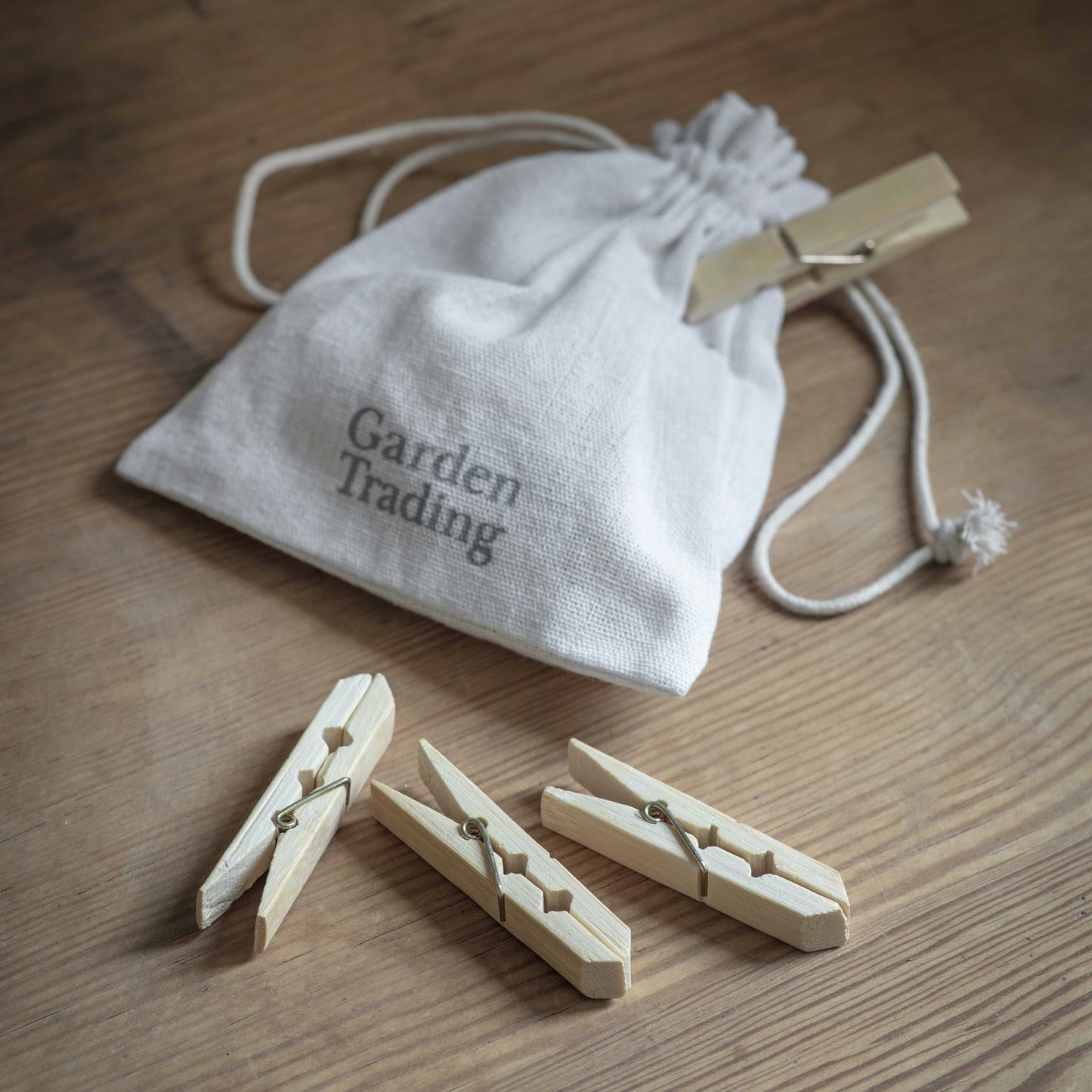 Set of 12 Bamboo Pegs with Bag