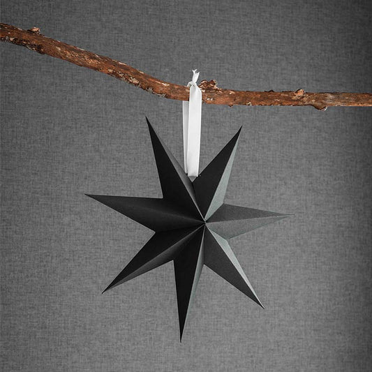 Small Cotton Paper Christmas Star Black