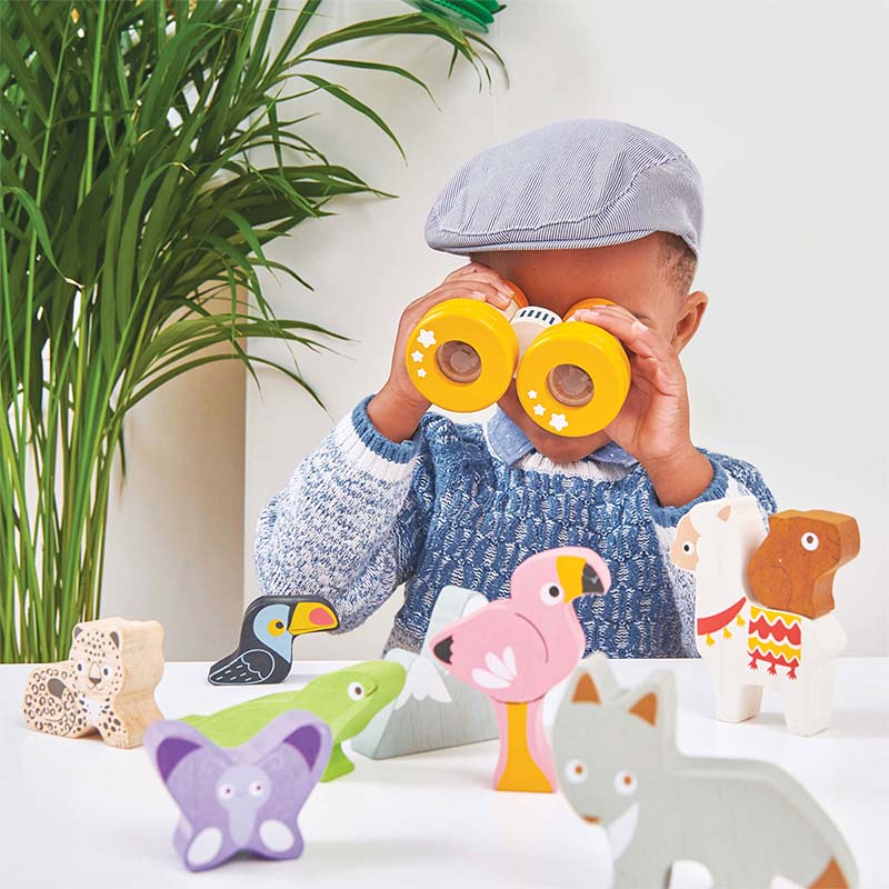 LTPL116 Wooden Binoculars Kaleidoscope Boy