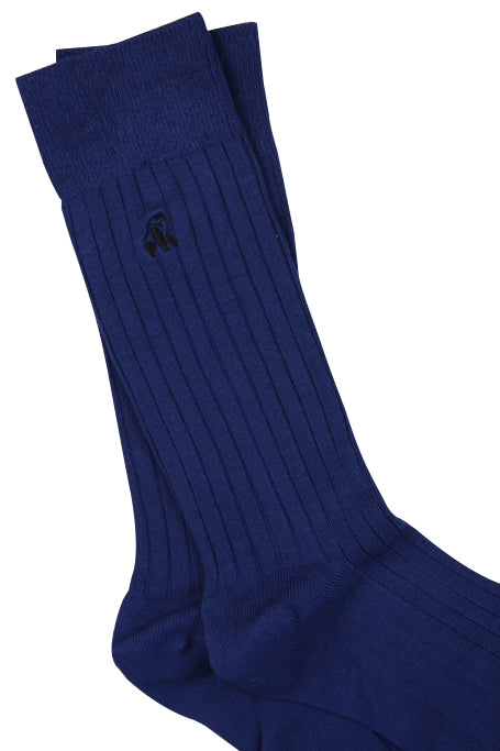 Navy Ribbed Bamboo Socks (7-11)