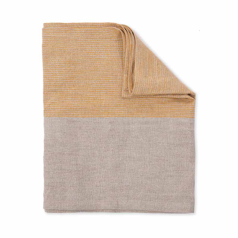 Linen Table Runner Turmeric Stripe cutout