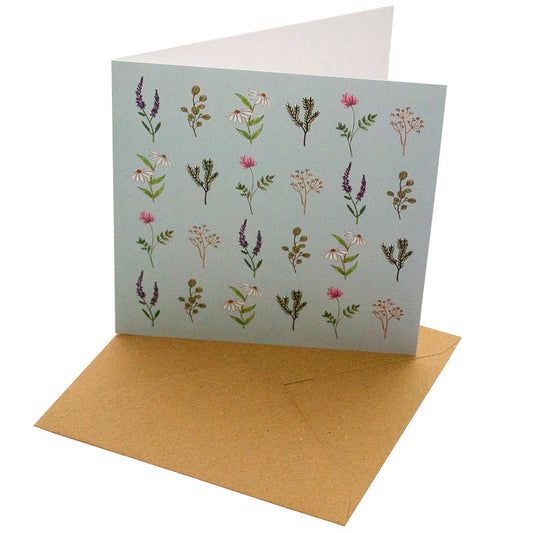 Recycled Paper Card Wild Flowers