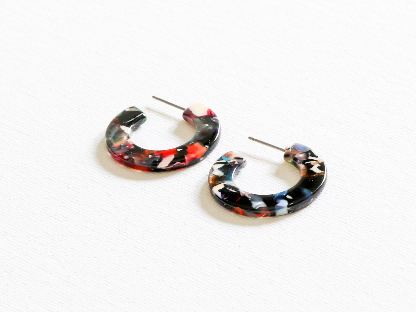 Recycled Resin Cut Out Hoops Earrings