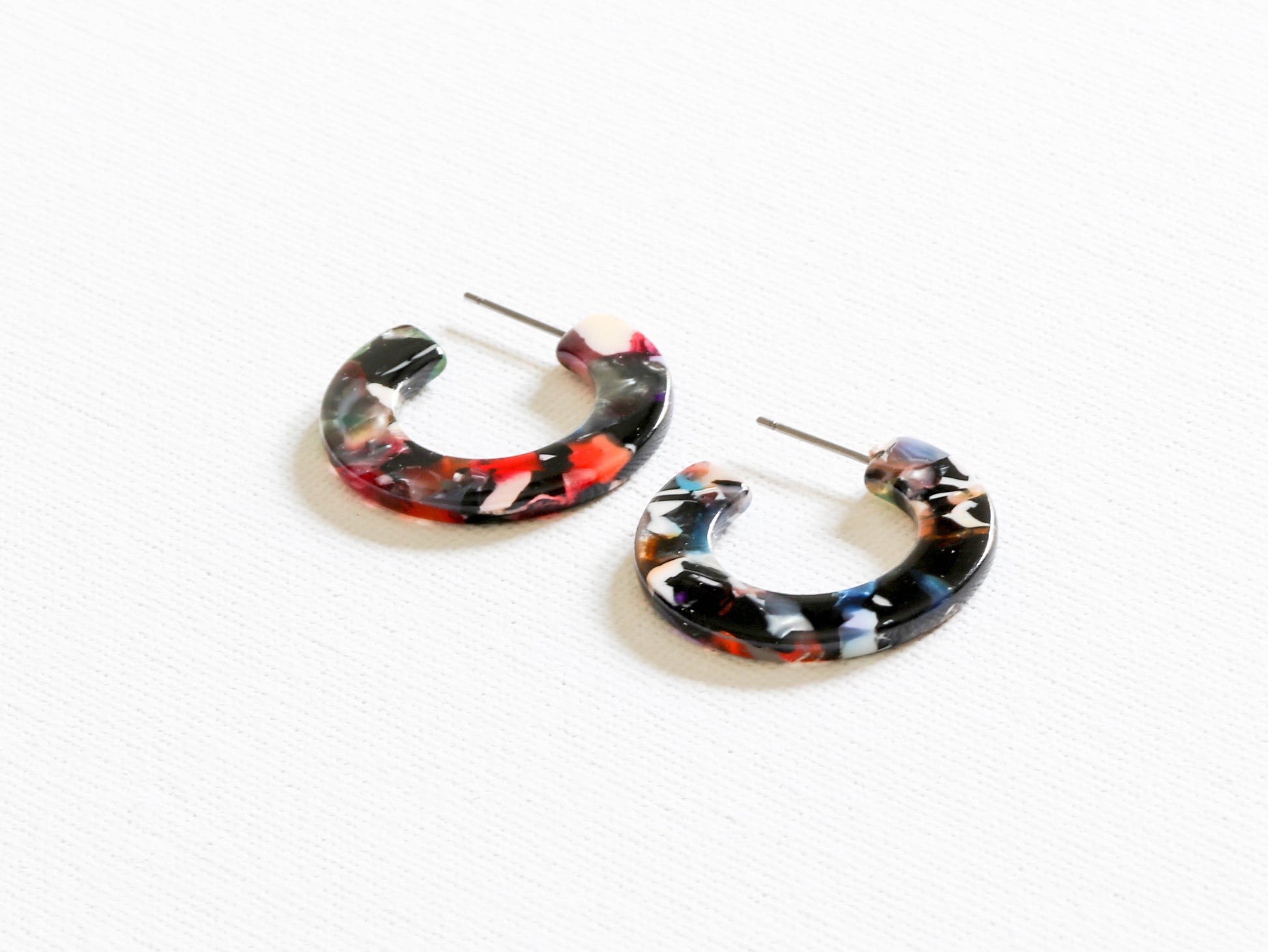 Recycled Resin Cut Out Hoops Earrings