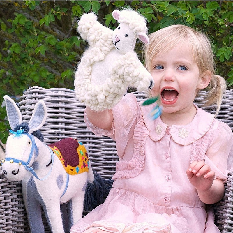 Handmade Sheep Organic Felt Hand Puppet