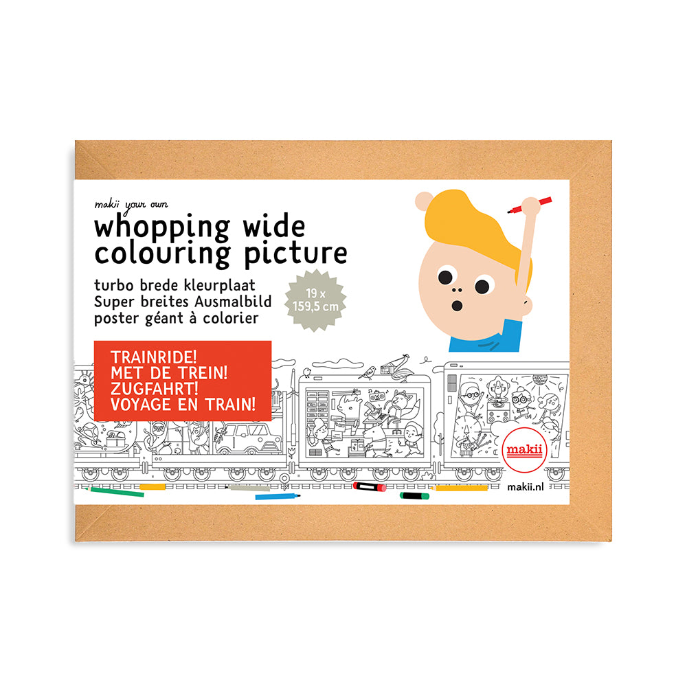 Whopping Wide Colouring Picture Train Ride packaging