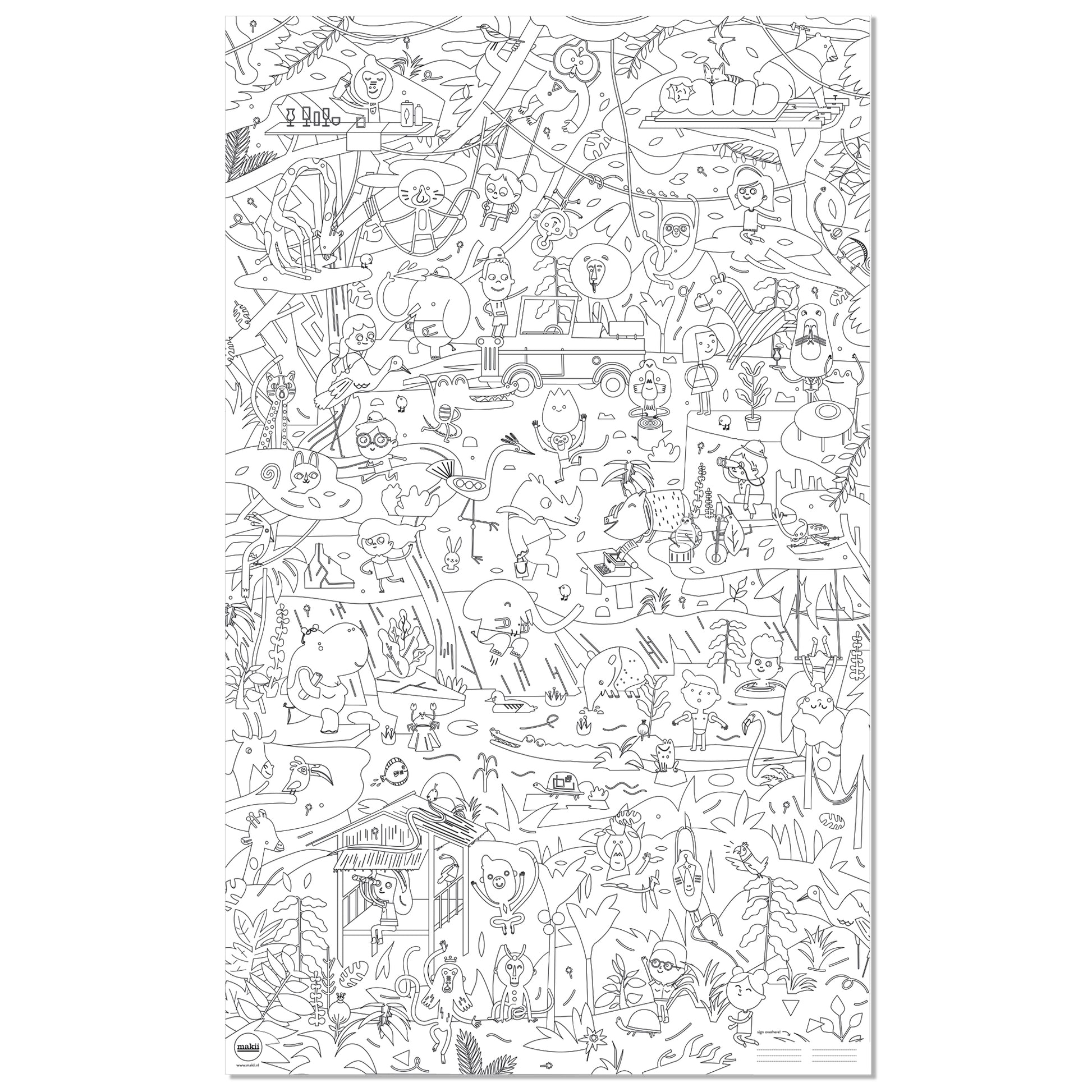 Giant Colouring Picture Jungle Full View