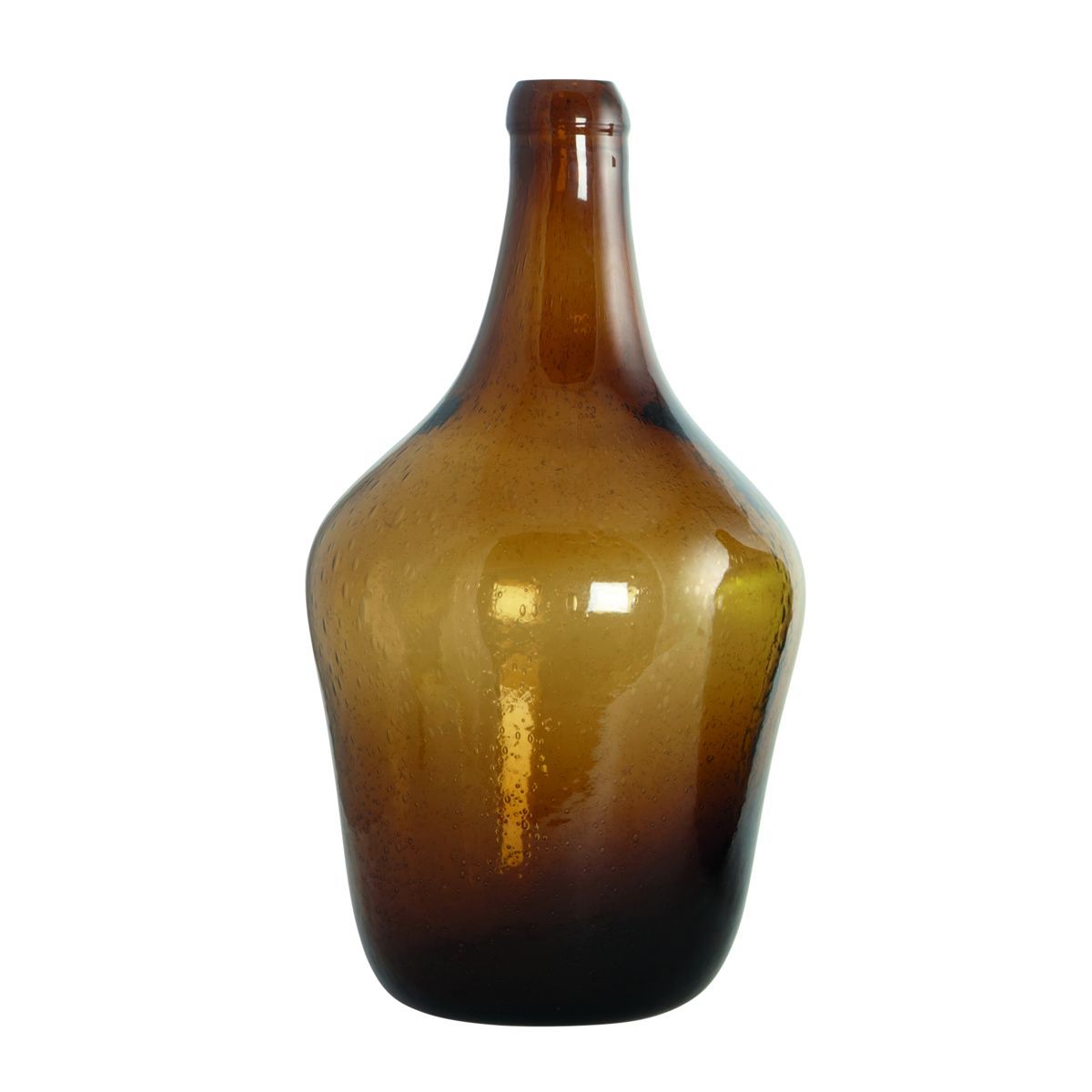 Tall Brown Recycled Glass Bottle Vase cutout