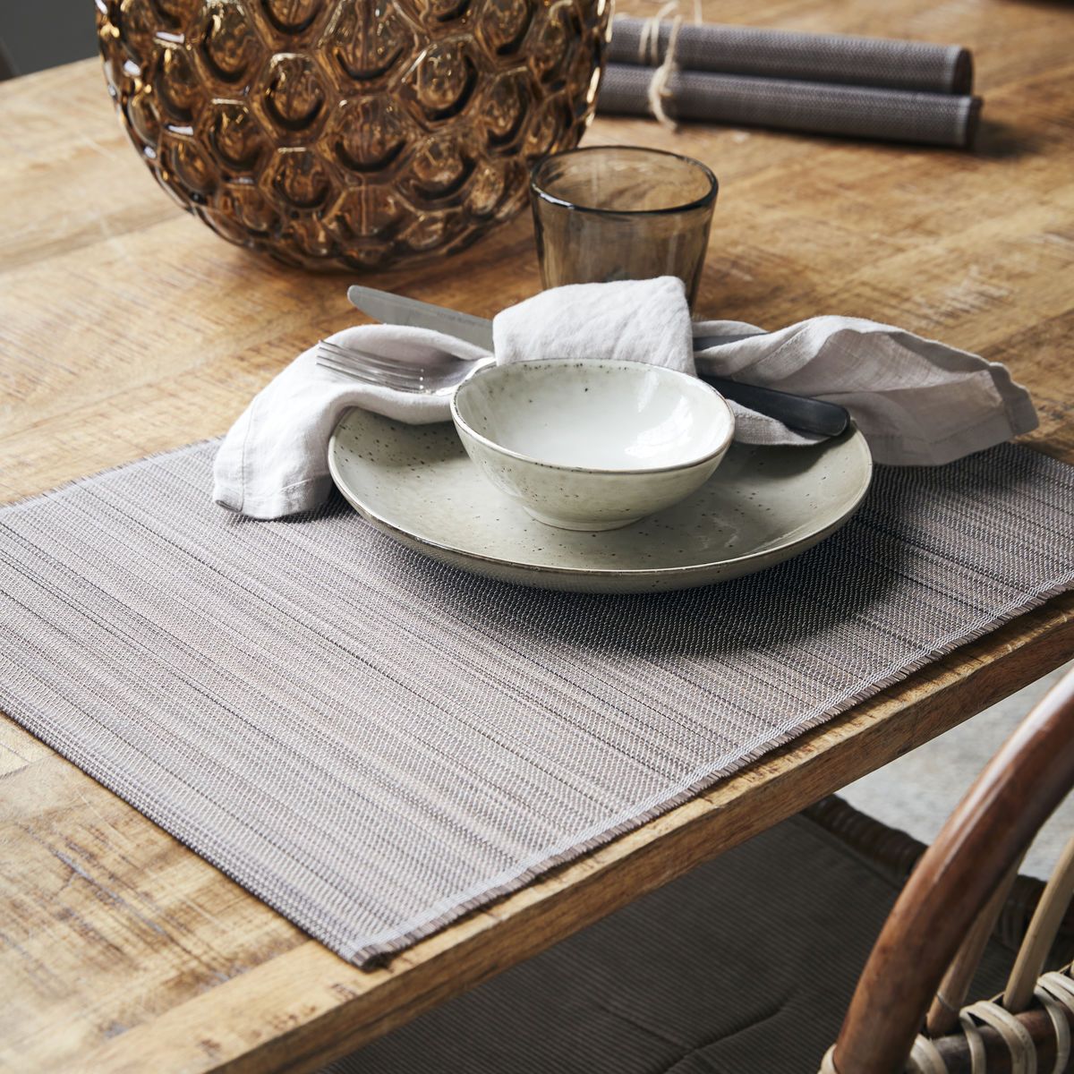 Set of 4 Bamboo Placemats rolled up