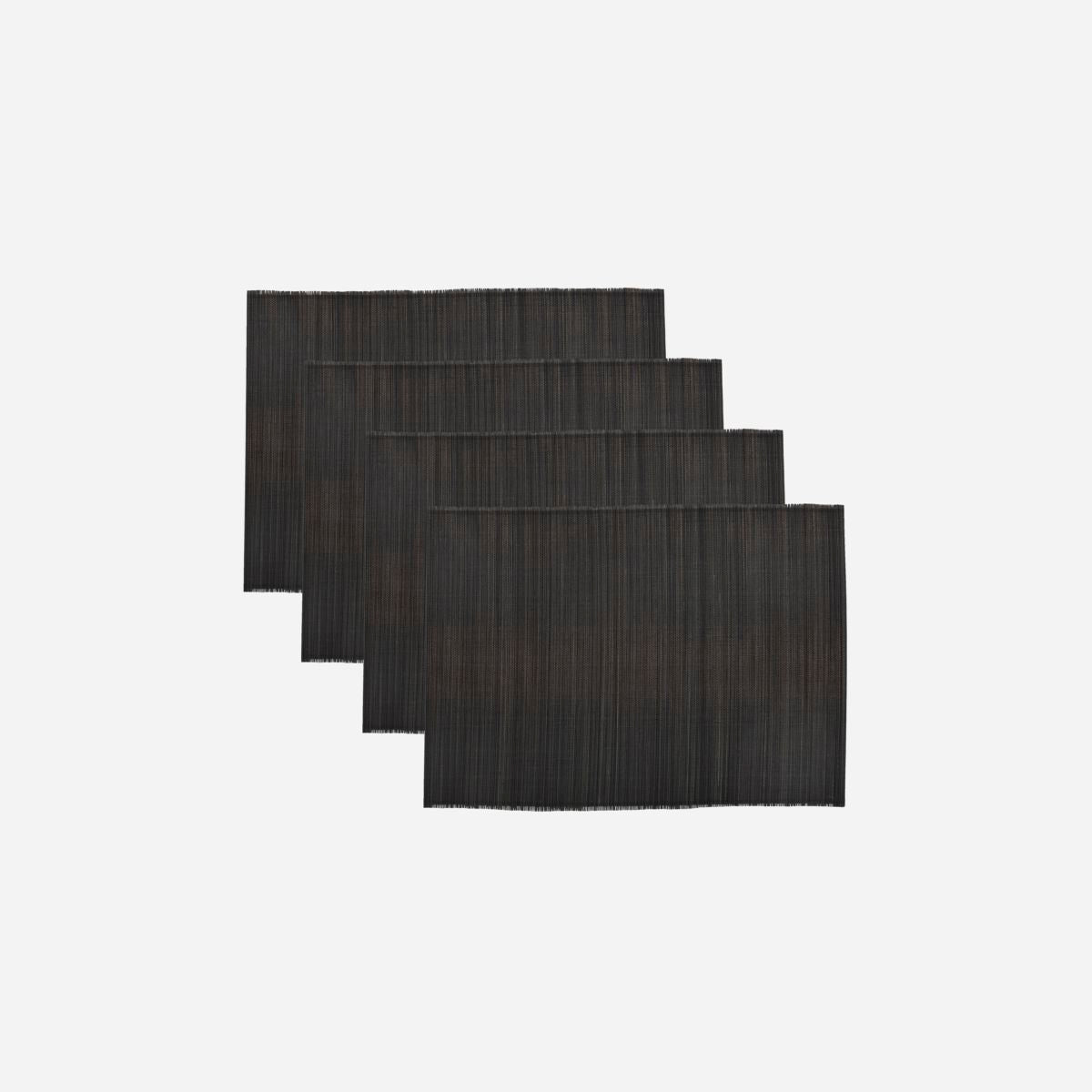Set of 4 Black Bamboo Placemats all 4