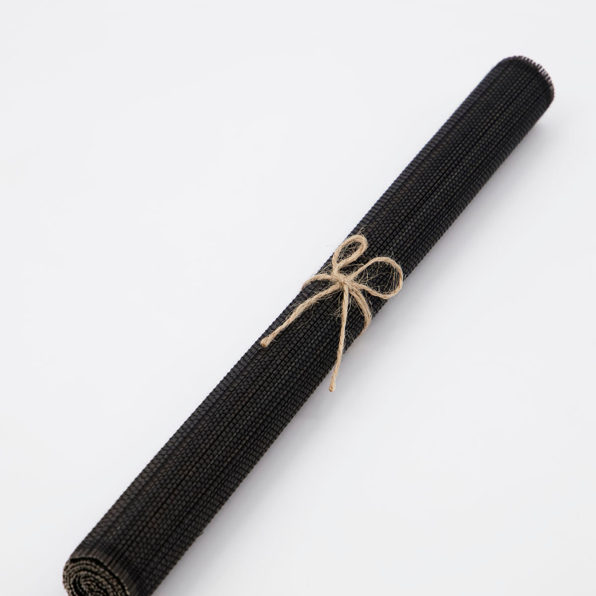 Set of 4 Black Bamboo Placemats rolled up