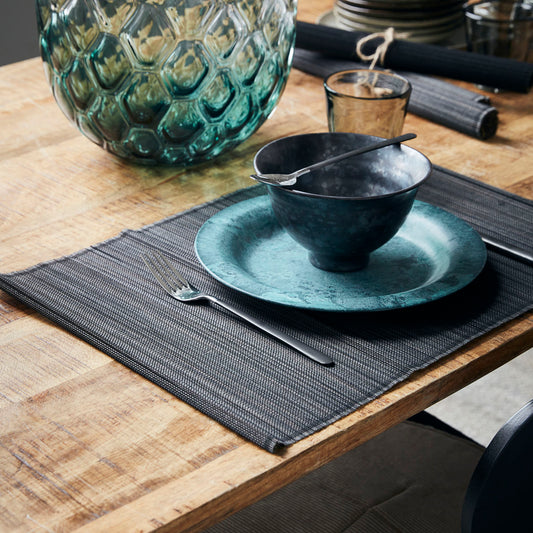 Set of 4 Black Bamboo Placemats