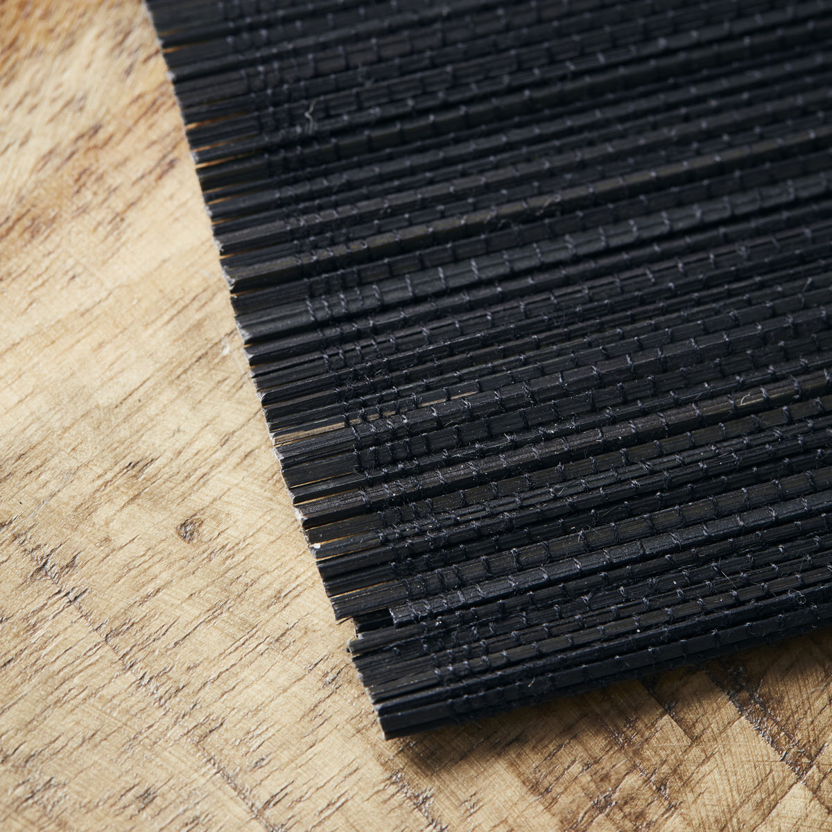 Set of 4 Black Bamboo Placemats closeup