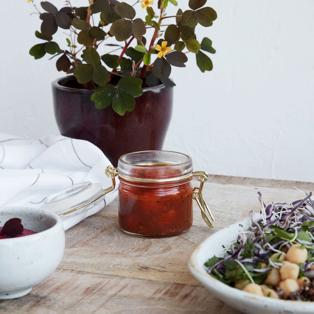 Mini Glass Storage Jar on table