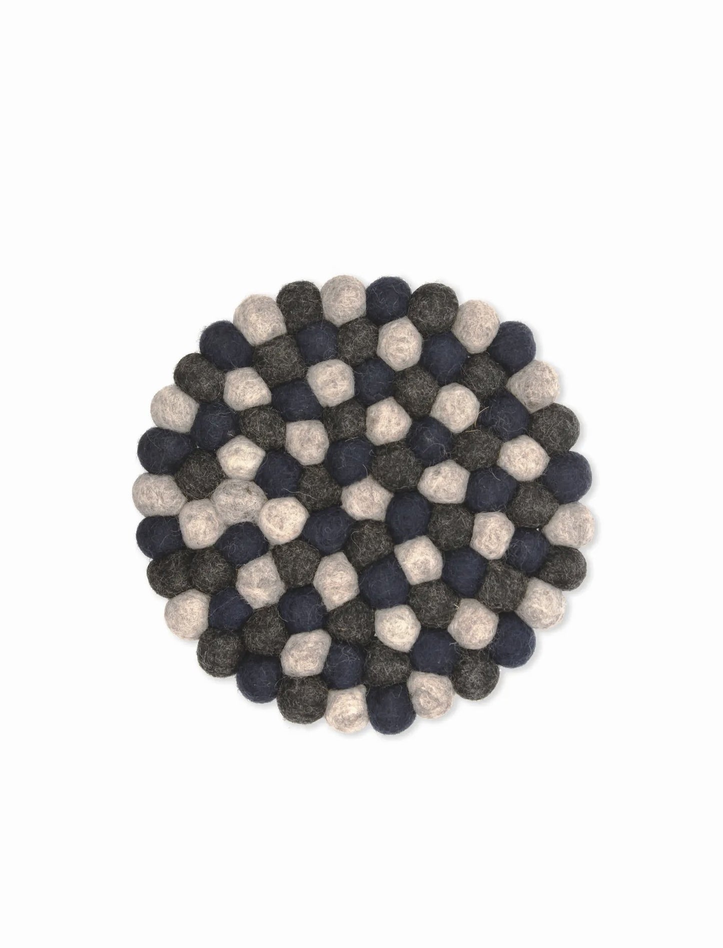 Handmade Round Fairtrade Felt Trivet Ink