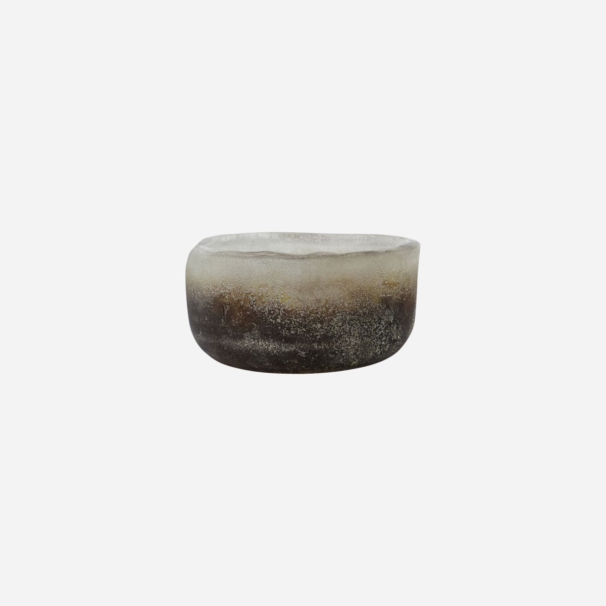 Recycled Glass Tealight Holder Grey Cutout