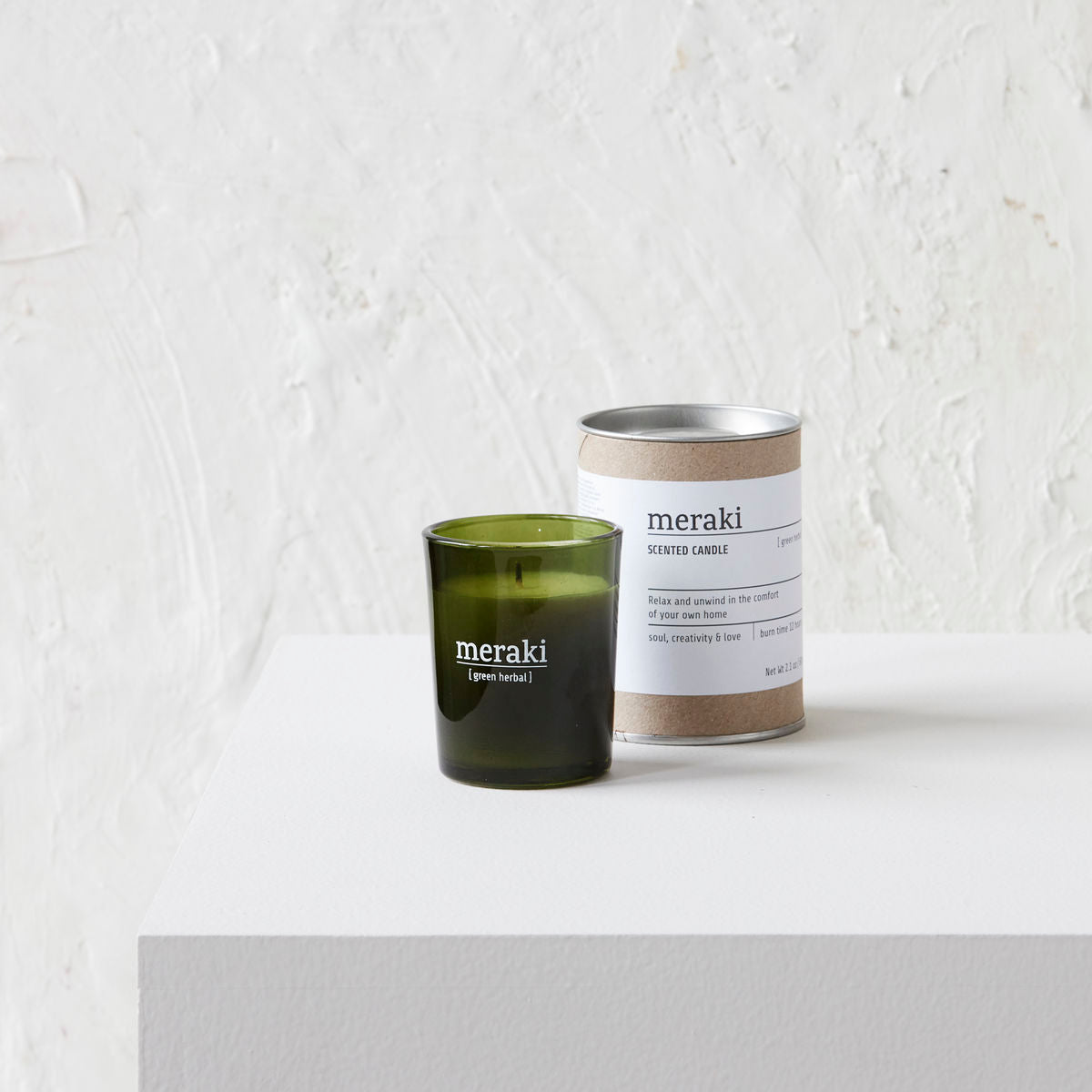 Scented Soy Candle Green Herbal with Box