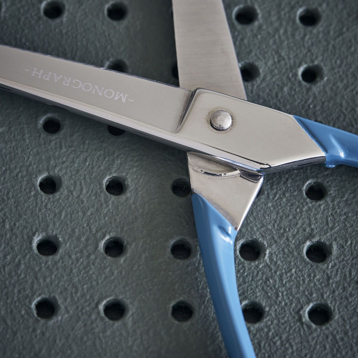 Stainless Steel Scissors Blue CLOSEUP
