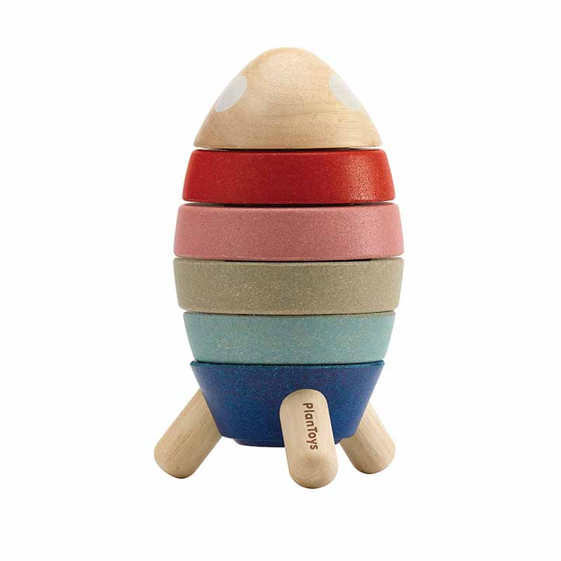 Wooden Stacking Rocket (Orchard Edition) white background