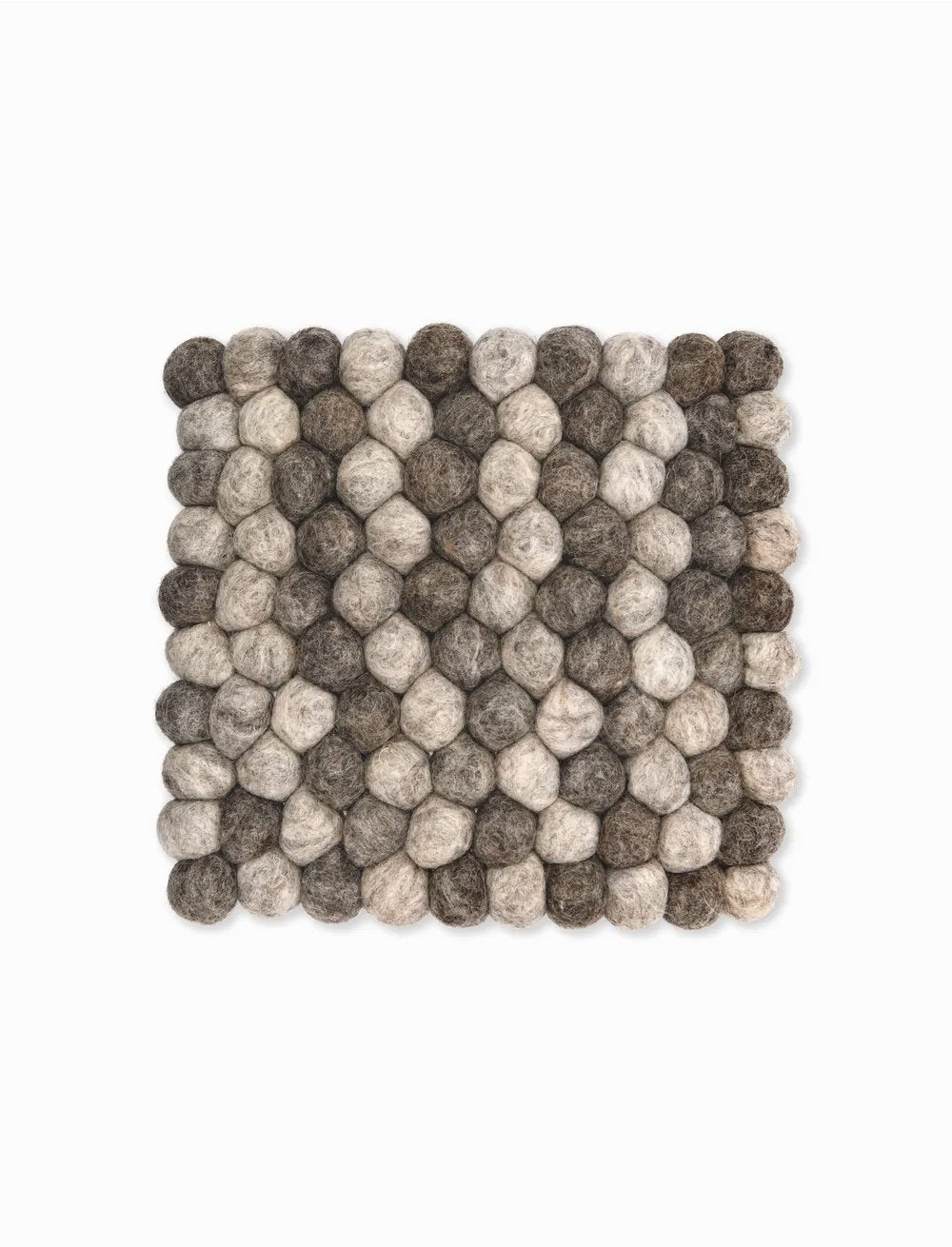 Handmade Square Fairtrade Felt Trivet Grey cutout