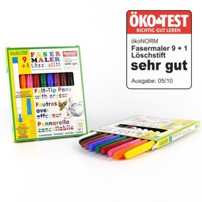 Felt-tip Pens Set of 9 PLUS 1 Eraser Pen