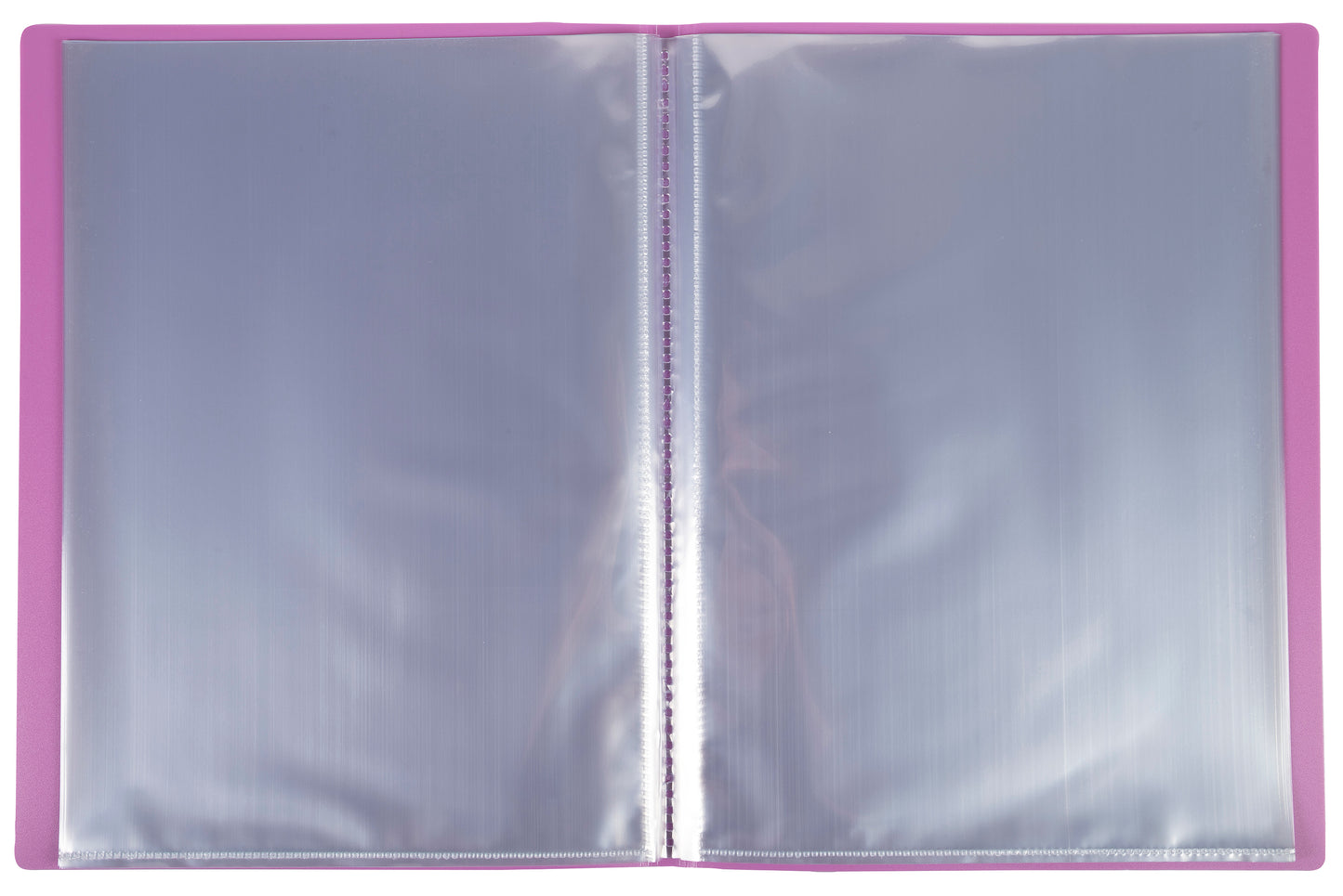 Recycled Plastic A4 Display Book 20 Pockets Fuchsia open