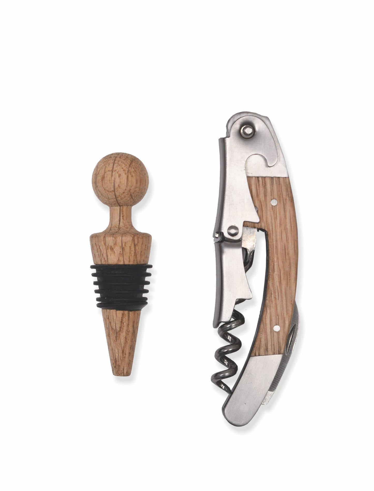 Wooden Wine Bottle Opener & Stopper Gift Set