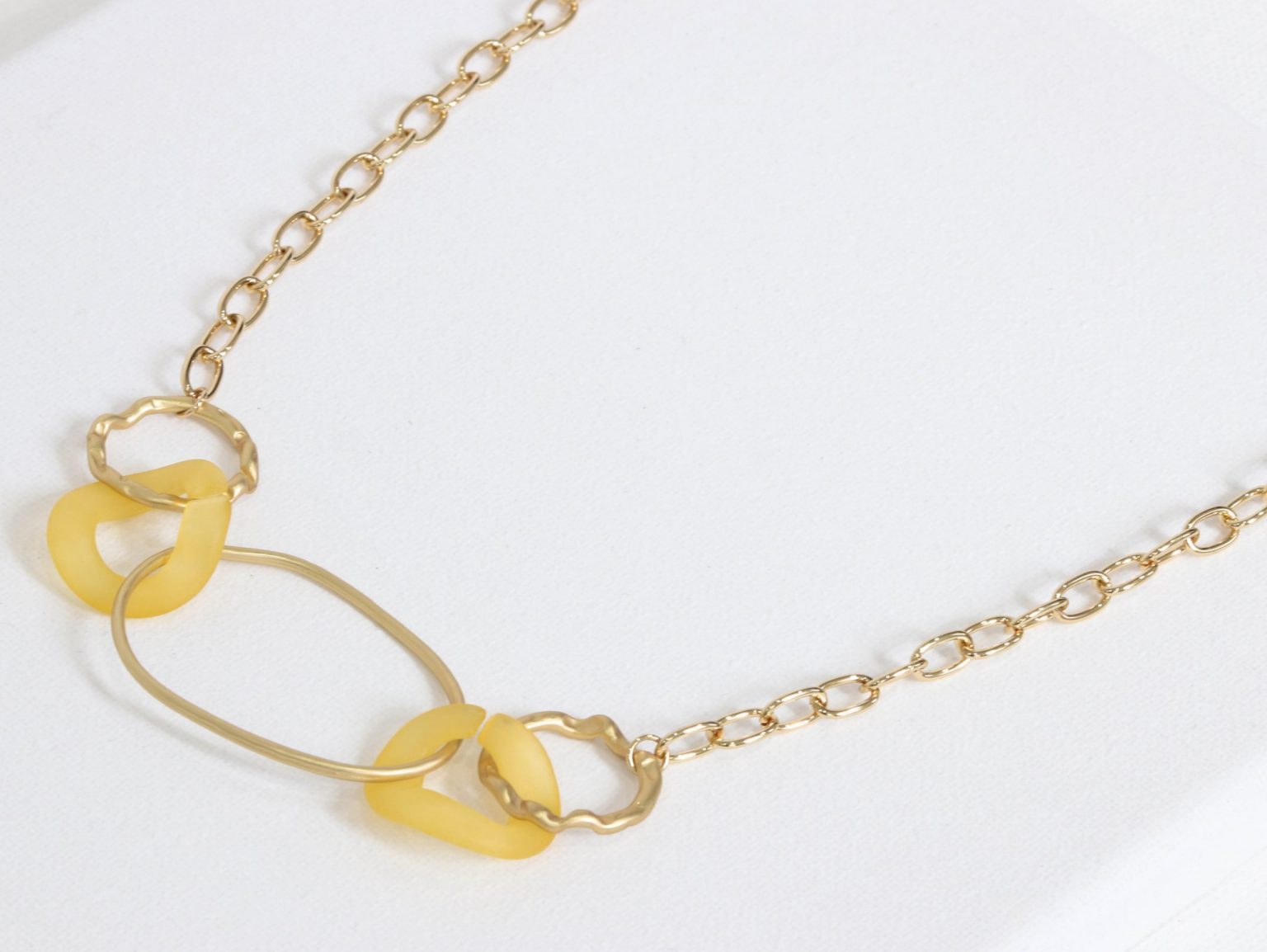 Resin Statement Necklace Gold Yellow