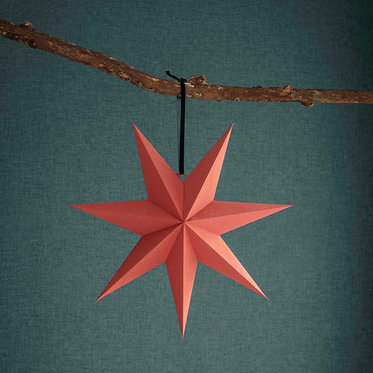 Small Cotton Paper Christmas Star Brick Red