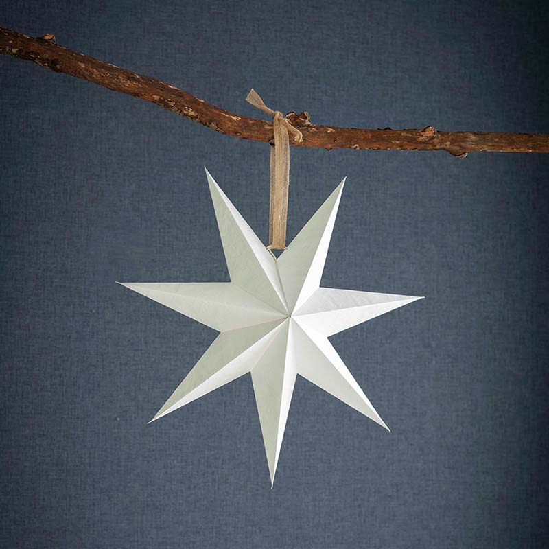 Small Cotton Paper Christmas Star Warm White