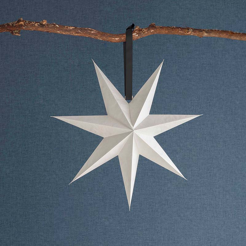Large Cotton Paper Christmas Star Warm White