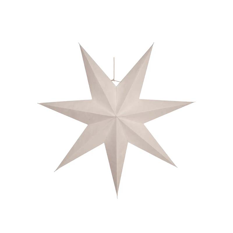 Small Cotton Paper Christmas Star Warm White background