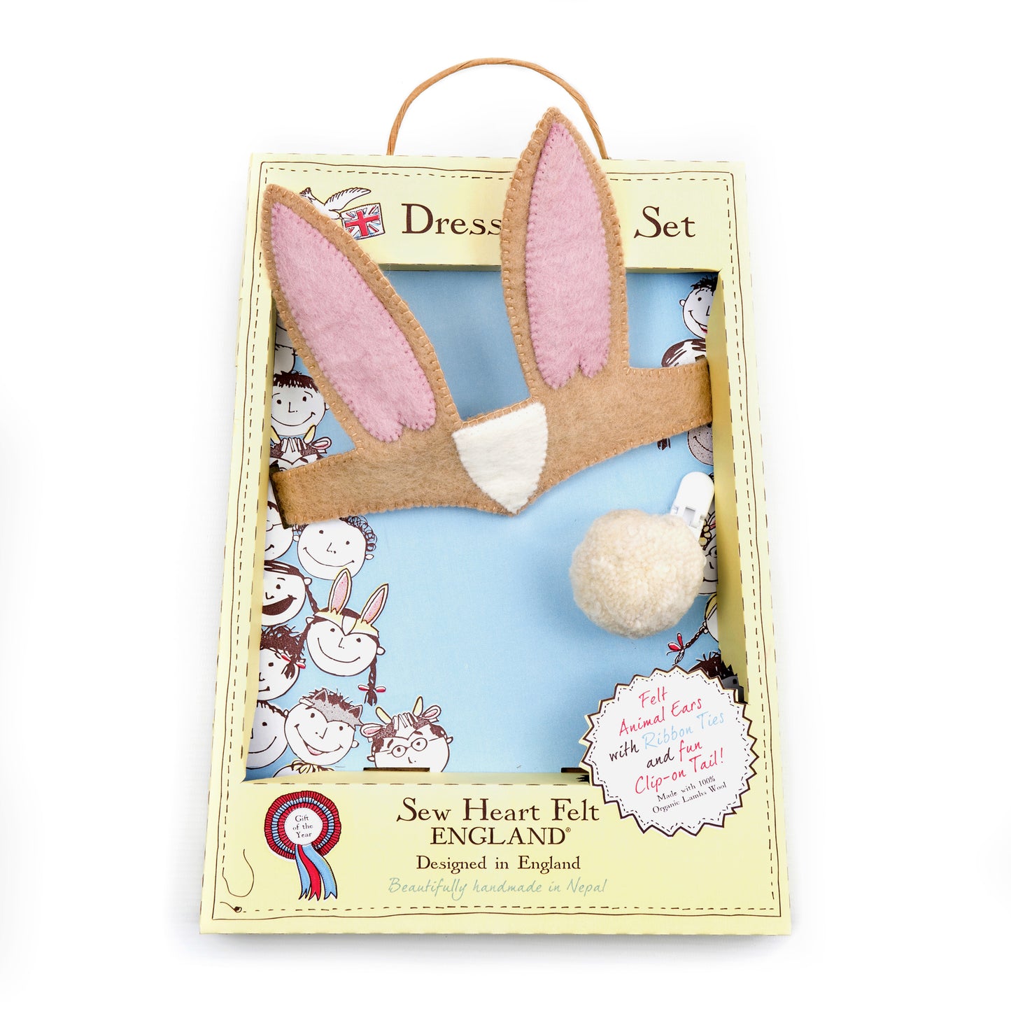 Handmade Bunny Dressing Up Set Organic Felt box