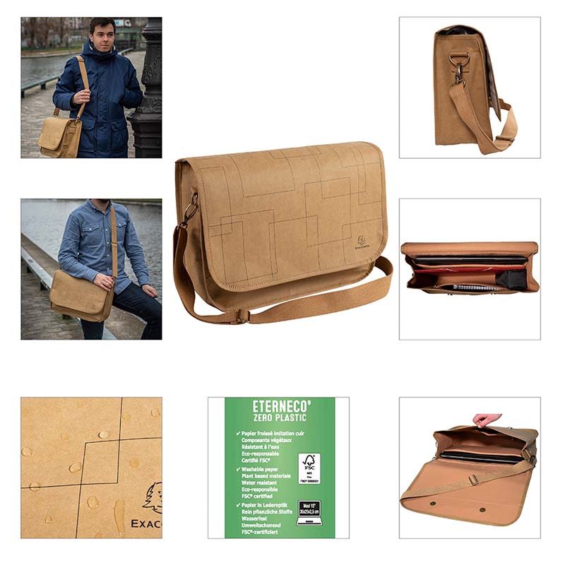 Eterneco Messenger Bag Vegan Leather collage