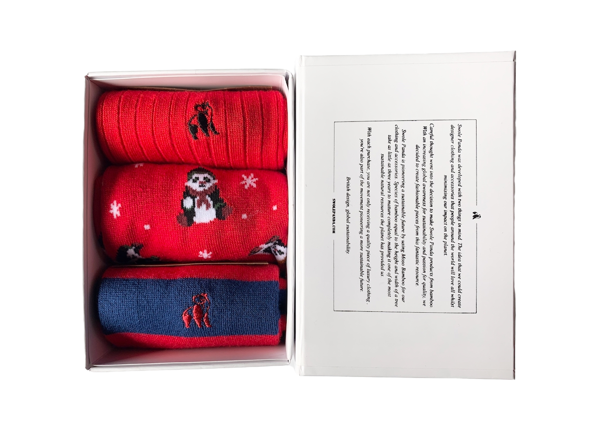 Red Bamboo Socks Christmas Gift Box (7-11)