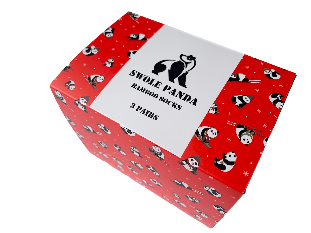 Red Bamboo Socks Christmas Gift Box Cutout