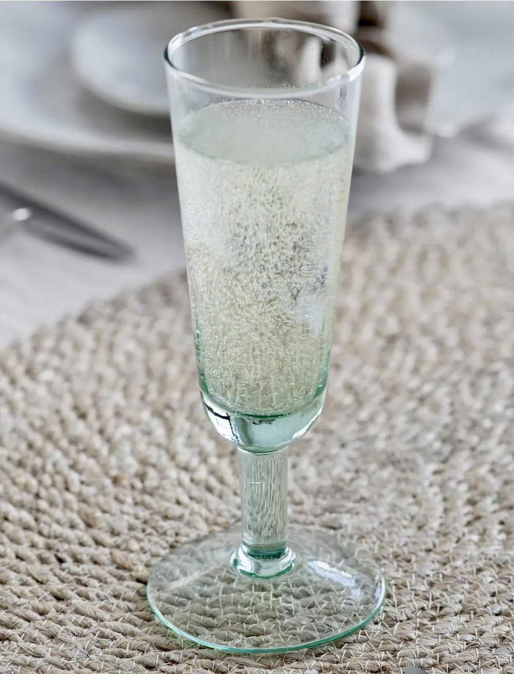 Recycled Glass Champagne Flutes - Set of 4