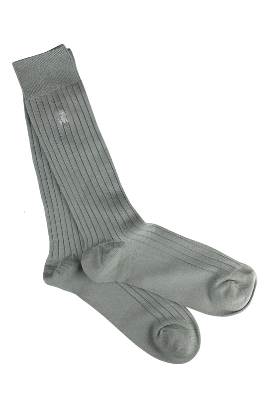 Light Grey Ribbed Bamboo Socks (7-11)