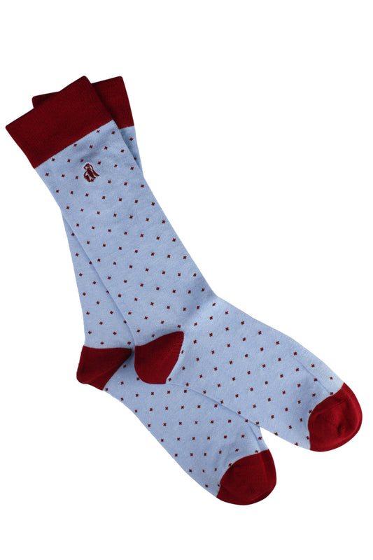 Spotted Pale Blue Bamboo Socks (7-11)