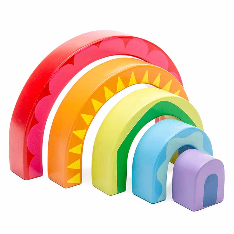 Wooden Rainbow Tunnel Toy