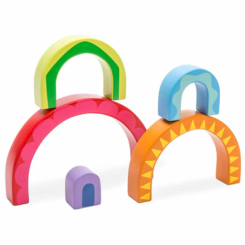 Wooden Rainbow Tunnel Toy