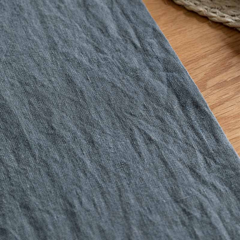 Linen Table Runner Charcoal Detail