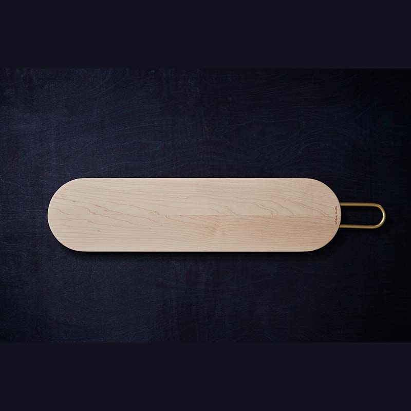 Long Wooden Pill Board with Brass Handle