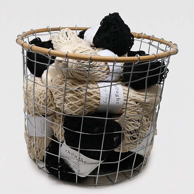 Organic Cotton String Bag Stone White basket