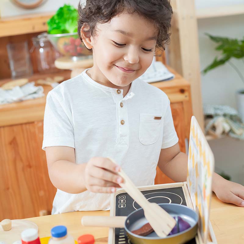 Wooden Toy Cooking Utensils Set Kid
